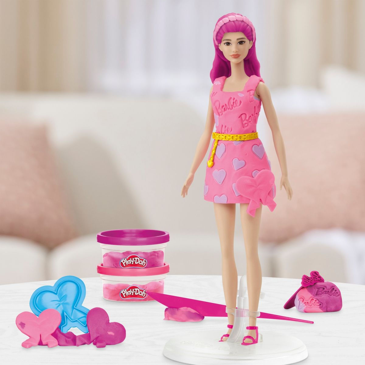 PD Набір для творчості з масою для ліплення Barbie.  Серця та волосся  фото 4
