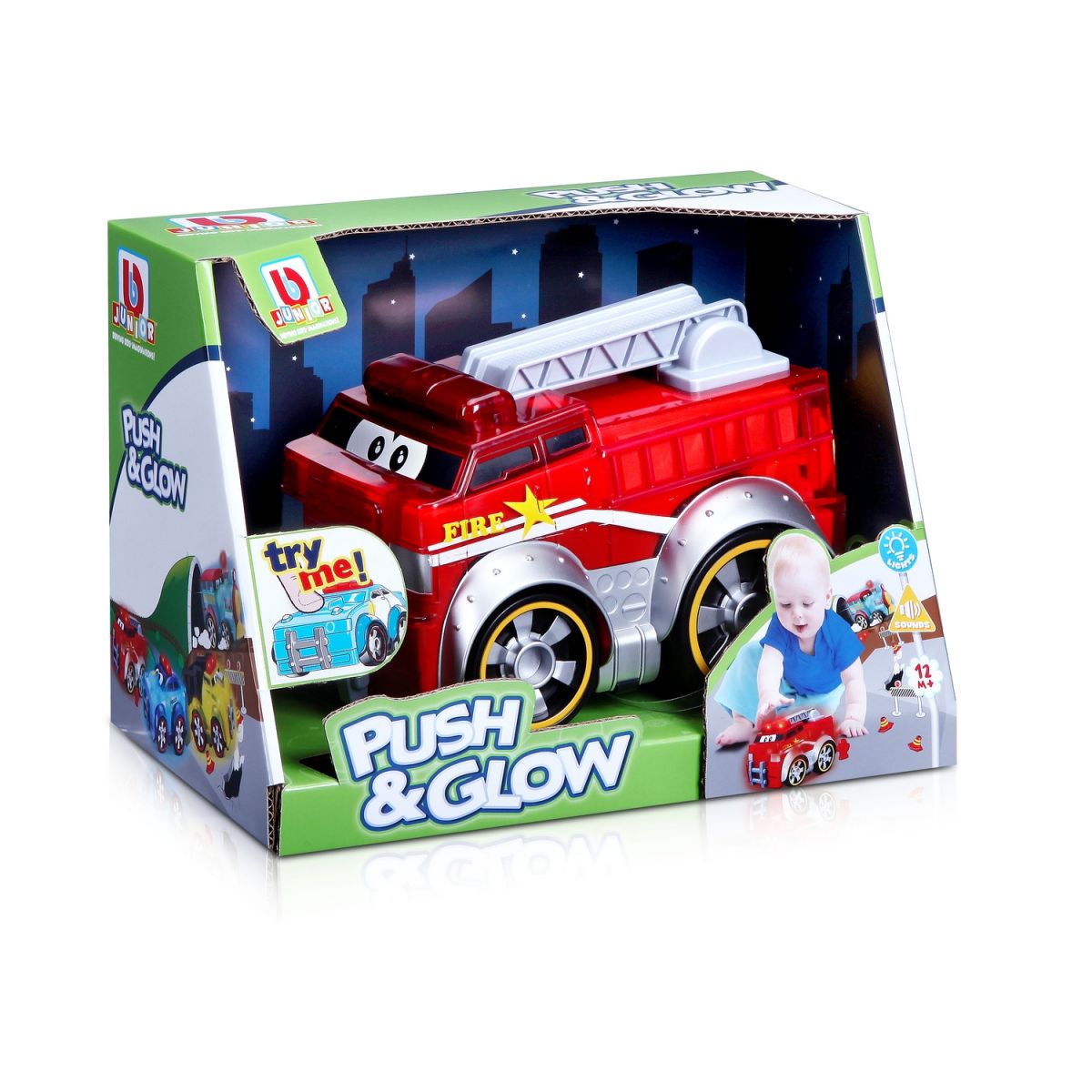 Игровая автомодель - пожарная машина, Push & Glow (свет и звук)  фото 4