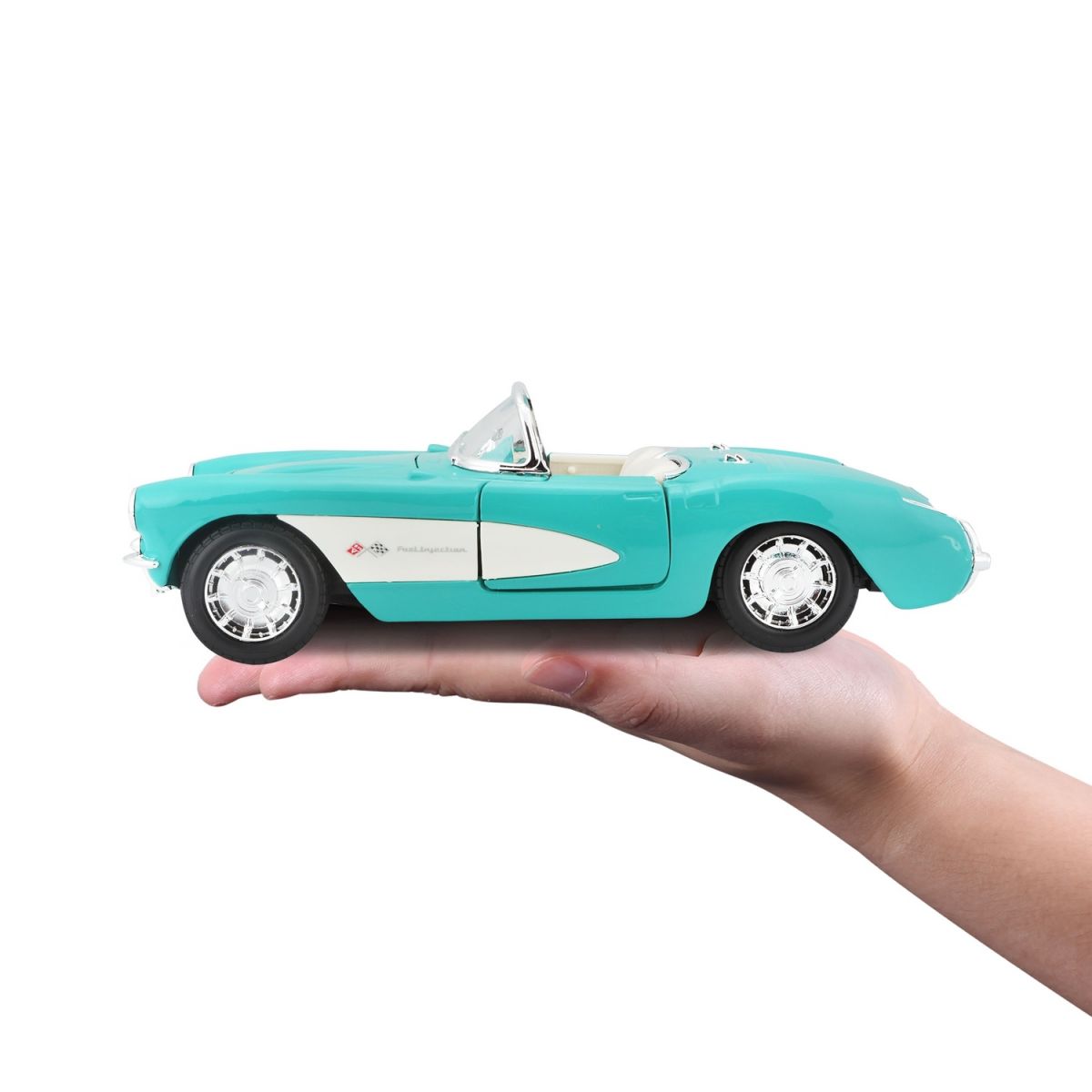 Автомодель в масштабе 1:24 - 1957 Chevrolet Corvette голубой  фото 4