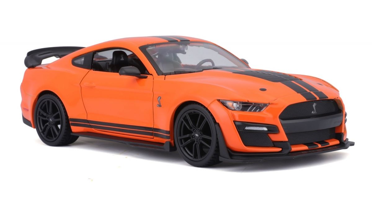 Автомодель в масштабе 1:24 - 2020 Ford Mustang Shelby GT500 оранжевый  фото 4