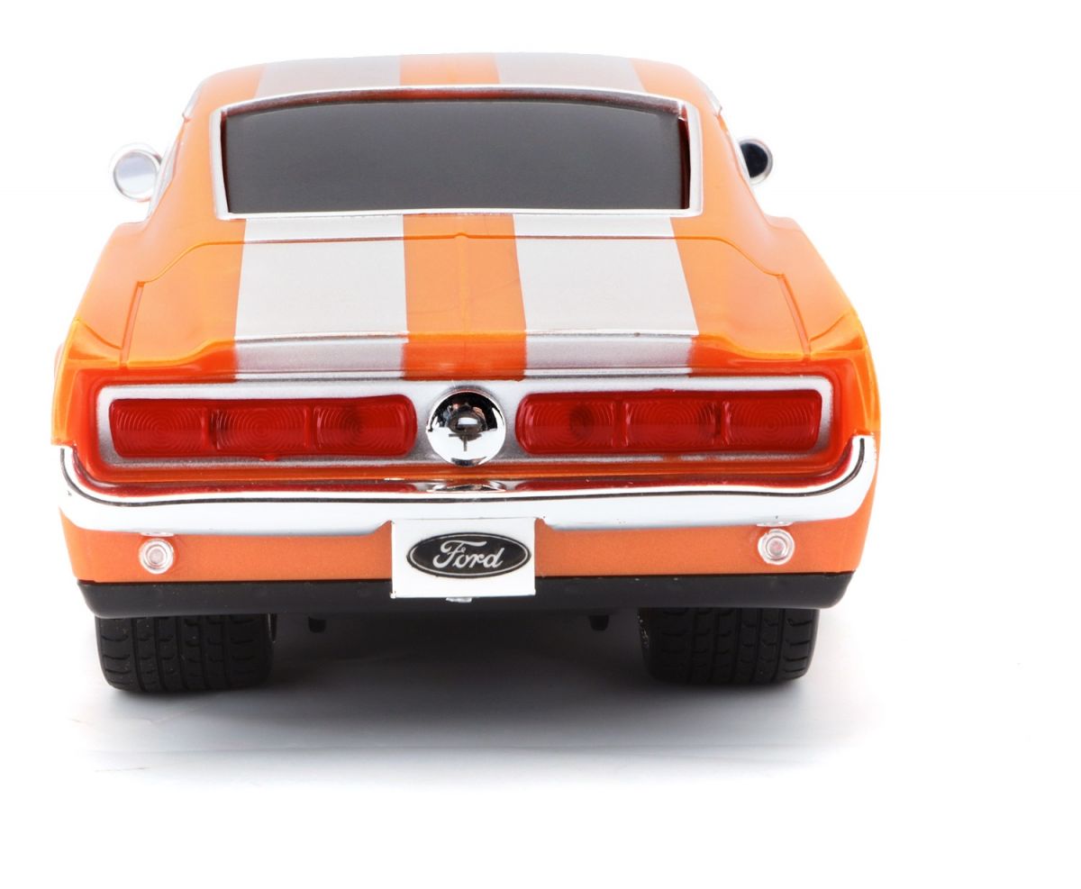 Машинка игрушечная на радиоуправлении 1967 Ford Mustang GT, масштаб 1:24 оранжевый  фото 4