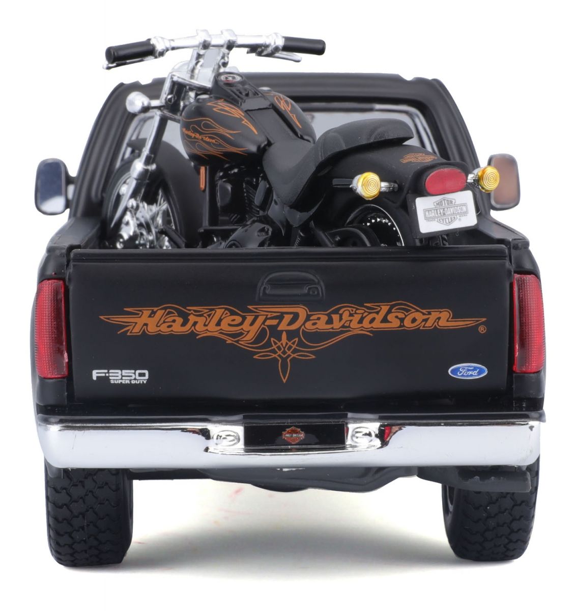 Набір іграшковий Harley-Davidson: машинка 1:27 1999 Ford F-350 Super Duty Pickup, мотоцикл 1:24  фото 4