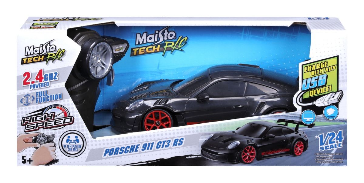 Машинка игрушечная на радиоуправлении  Porsche 911 GT3 RS, масштаб 1:24 черный  фото 4