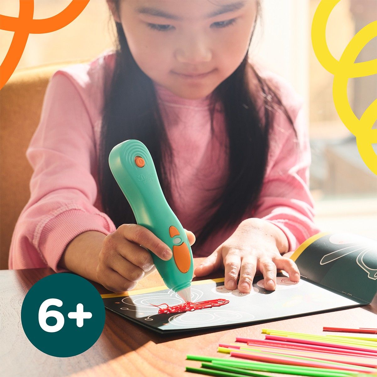 3D-ручка 3Doodler Start Plus для дитячої творчості - Мегакреатив (147 стрижнів, 9 шаблонів)  фото 4