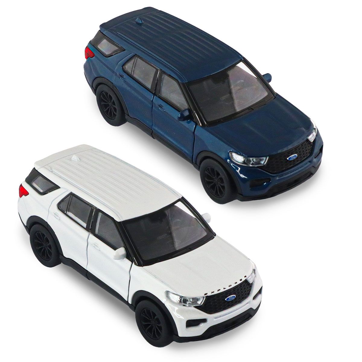 Автомодель - Ford Explorer 2023 (перламутрово-белый, голубой металлик)  фото 4