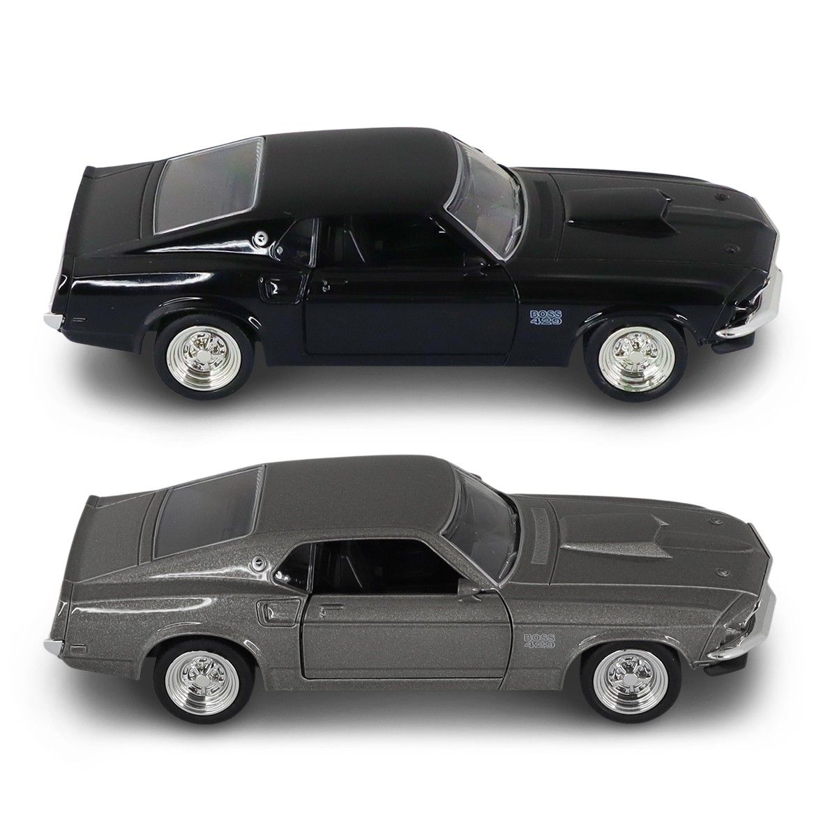 Автомодель – Ford Mustang Boss 429 1969 (серый, чёрный)  фото 4