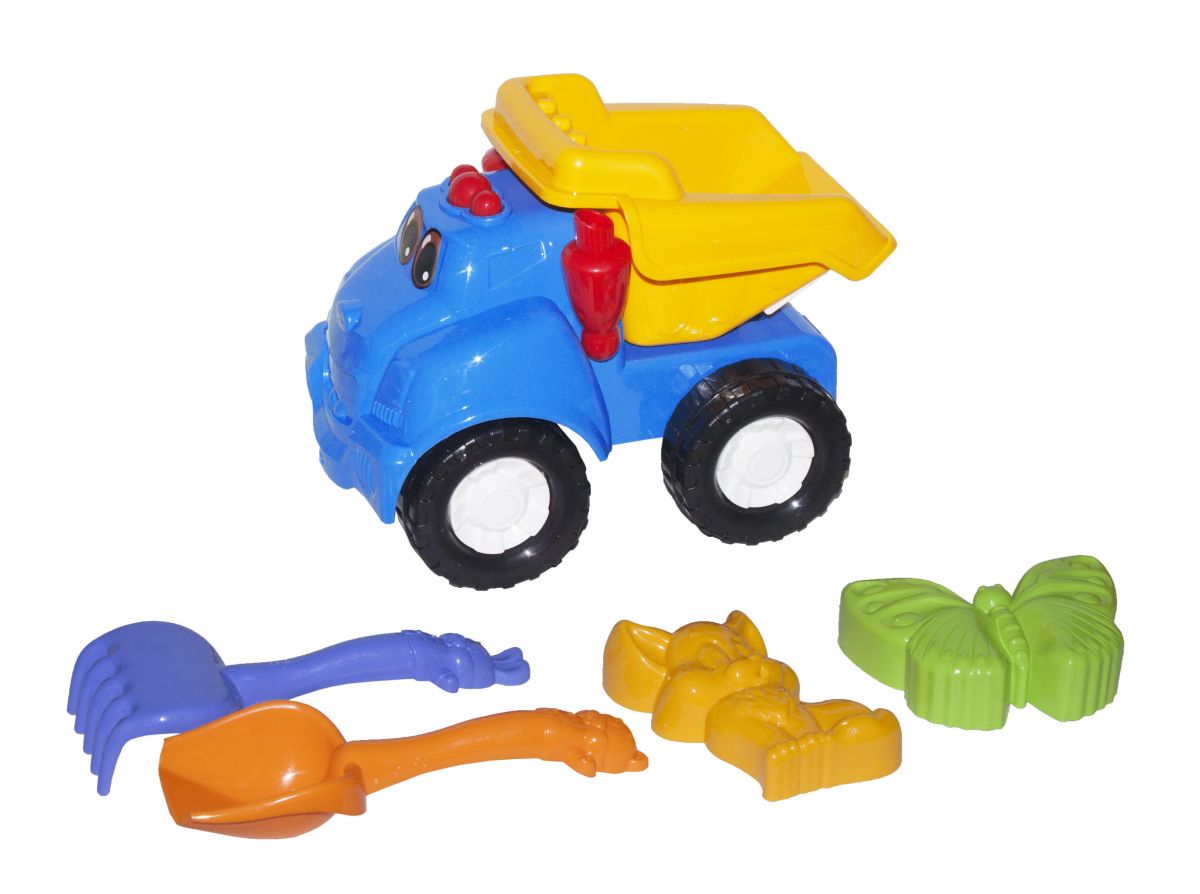 Машина "Смайл самоскид" №2 (синій) з пісочним набором  фото 1