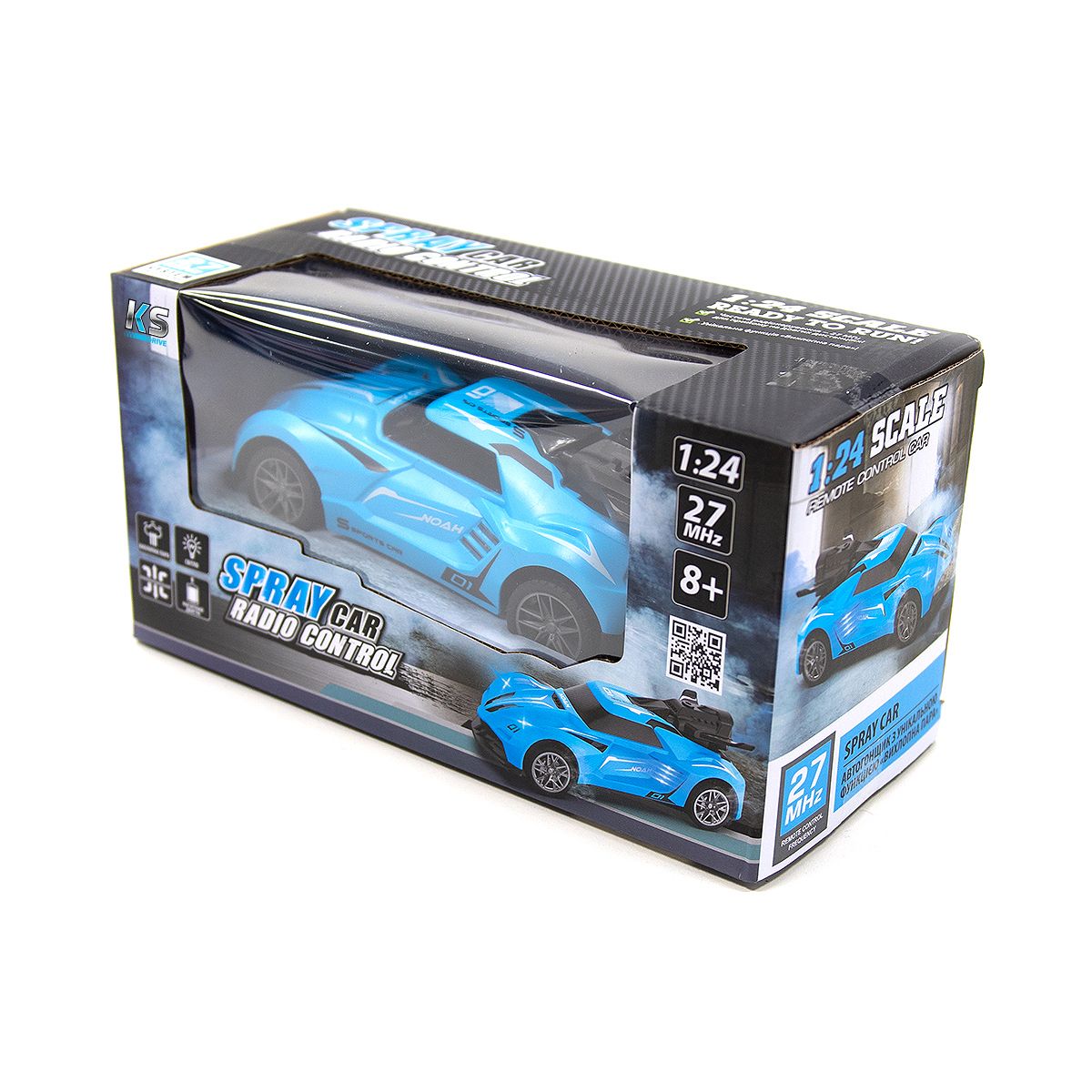 Автомобіль Spray Car на р/в - Sport (блакитний, 1:24, світло, вихлопна пара)