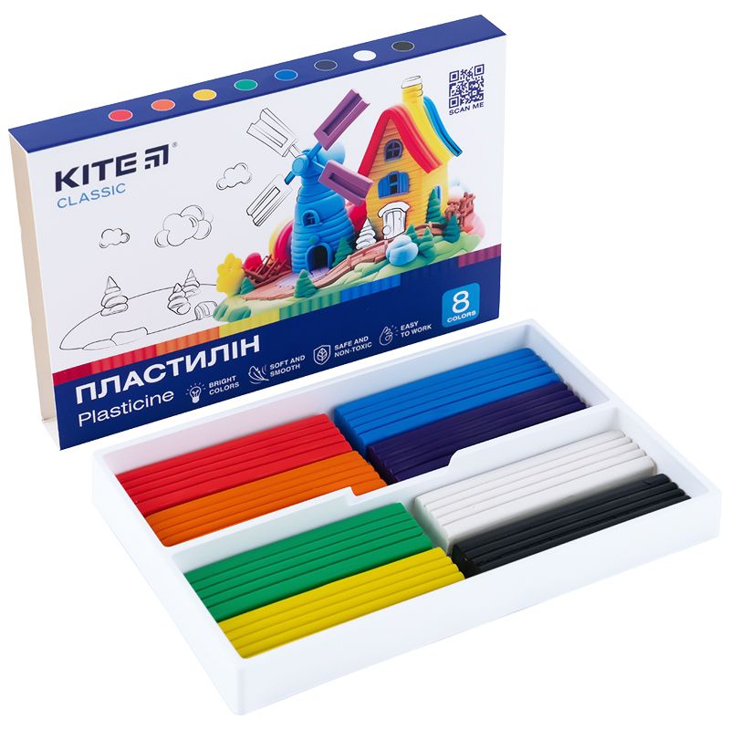 Пластилин, 8 цветов, 160 г.  Kite Classic