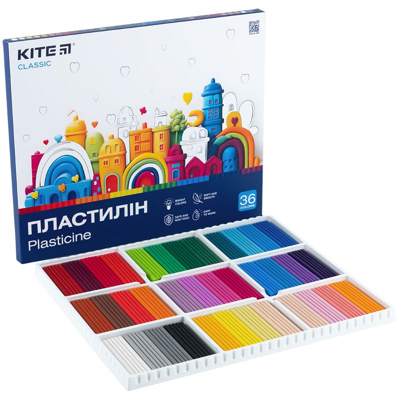 Пластилін, 36 кольорів, 720 г.  Kite Classic