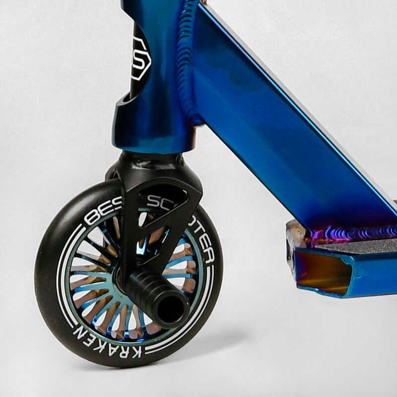 Самокат трюковий "Best Scooter. Kraken" (HIC-система, ПЕГИ, алюмінієвий диск та дека, АНОДОВАНИЙ, колеса PU 110мм, ширина керма 58 см) фото 5 Самокат трюковий "Best Scooter. Kraken" (HIC-система, ПЕГИ, алюмінієвий диск та дека, АНОДОВАНИЙ, колеса PU 110мм, ширина керма 58 см) фото 5
