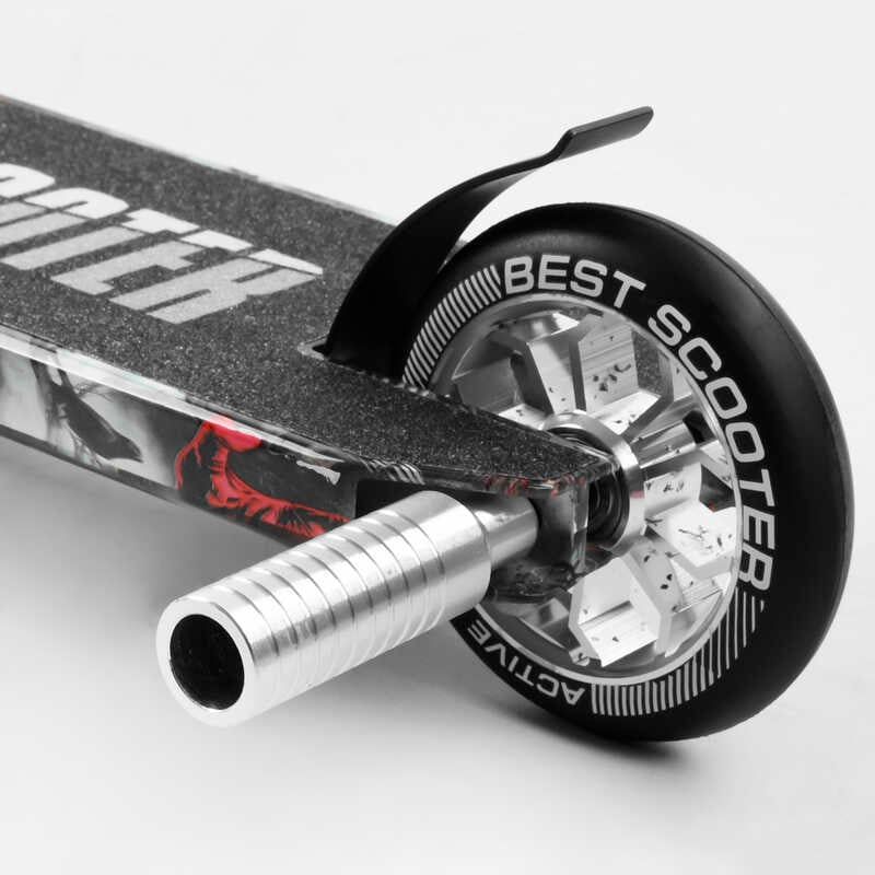 Самокат трюковий "Best Scooter" (HIC-система, ПЕГИ, алюмінієвий диск та дека з ПРИНТОМ, колеса PU, d = 110мм, ширина керма - 60 см, в коробці) фото 5 Самокат трюковий "Best Scooter" (HIC-система, ПЕГИ, алюмінієвий диск та дека з ПРИНТОМ, колеса PU, d = 110мм, ширина керма - 60 см, в коробці) фото 5