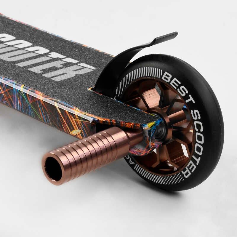 Самокат трюковий "Best Scooter" (HIC-система, ПЕГИ, алюмінієвий диск та дека з ПРИНТОМ, колеса PU, d = 110мм, ширина керма - 60 см) фото 5 Самокат трюковий "Best Scooter" (HIC-система, ПЕГИ, алюмінієвий диск та дека з ПРИНТОМ, колеса PU, d = 110мм, ширина керма - 60 см) фото 5