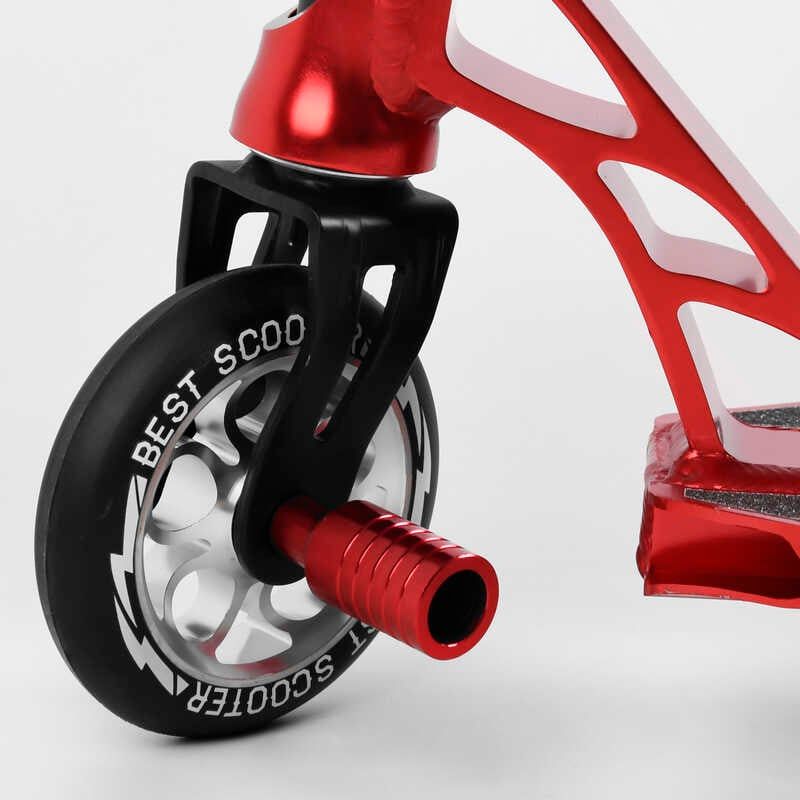 Самокат трюковий "Best Scooter" (HIC-система, ПЕГИ, алюмінієвий диск та дека, АНОДОВАНЕ ФАРБУВАННЯ, колеса PU, d = 110мм, ширина керма - 60 см) фото 5 Самокат трюковий "Best Scooter" (HIC-система, ПЕГИ, алюмінієвий диск та дека, АНОДОВАНЕ ФАРБУВАННЯ, колеса PU, d = 110мм, ширина керма - 60 см) фото 5