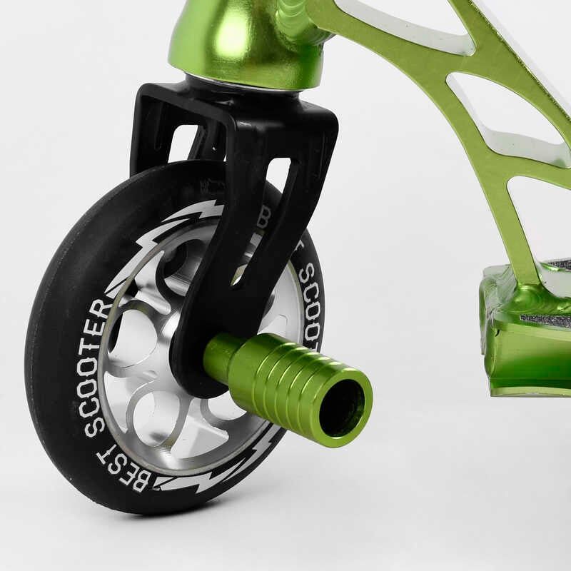 Самокат трюковий "Best Scooter" (HIC-система, ПЕГИ, алюмінієвий диск та дека, АНОДОВАНЕ ФАРБУВАННЯ, колеса PU, d = 110мм, ширина керма - 60 см) фото 5 Самокат трюковий "Best Scooter" (HIC-система, ПЕГИ, алюмінієвий диск та дека, АНОДОВАНЕ ФАРБУВАННЯ, колеса PU, d = 110мм, ширина керма - 60 см) фото 5