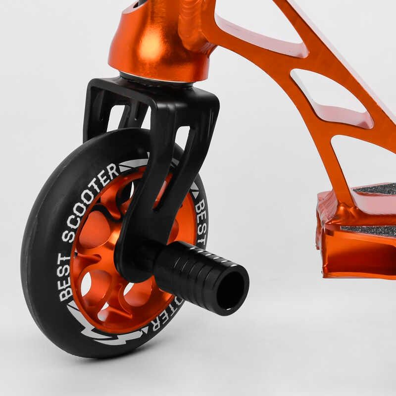 Самокат трюковий "Best Scooter" (HIC-система, ПЕГИ, алюмінієвий диск та дека, АНОДОВАНЕ ФАРБУВАННЯ, колеса PU, d = 110мм, ширина керма - 60 см) фото 5 Самокат трюковий "Best Scooter" (HIC-система, ПЕГИ, алюмінієвий диск та дека, АНОДОВАНЕ ФАРБУВАННЯ, колеса PU, d = 110мм, ширина керма - 60 см) фото 5