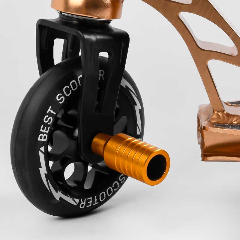 Самокат трюковий "Best Scooter" (HIC-система, ПЕГИ, алюмінієвий диск та дека, АНОДОВАНЕ ФАРБУВАННЯ, колеса PU, d = 110мм, ширина керма - 60 см) фото 5 Самокат трюковий "Best Scooter" (HIC-система, ПЕГИ, алюмінієвий диск та дека, АНОДОВАНЕ ФАРБУВАННЯ, колеса PU, d = 110мм, ширина керма - 60 см) фото 5