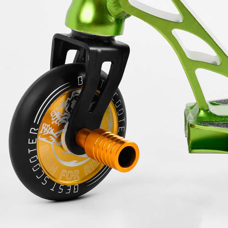 Самокат трюковий "Best Scooter" (HIC-система, ПЕГИ, алюмінієвий диск та дека, АНОДОВАНЕ ФАРБУВАННЯ, колеса PU, d = 110мм, ширина керма - 60 см) фото 5 Самокат трюковий "Best Scooter" (HIC-система, ПЕГИ, алюмінієвий диск та дека, АНОДОВАНЕ ФАРБУВАННЯ, колеса PU, d = 110мм, ширина керма - 60 см) фото 5