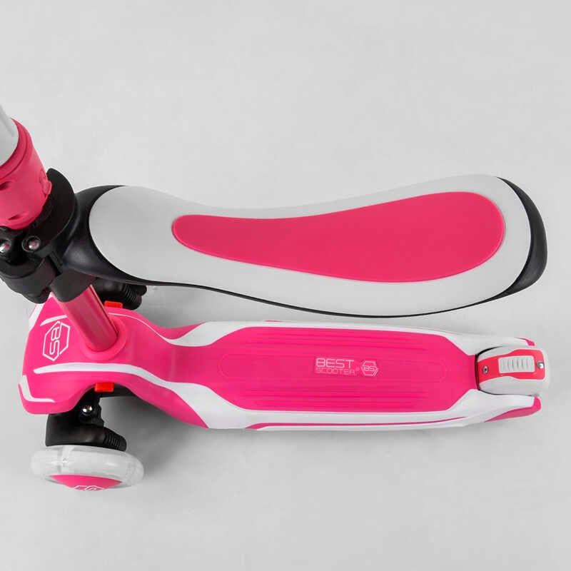 Самокат триколісний "Best Scooter" (з сидінням, алюмінієве кермо, 3 колеса PU зі світлом, d = 12 см) фото 5 Самокат триколісний "Best Scooter" (з сидінням, алюмінієве кермо, 3 колеса PU зі світлом, d = 12 см) фото 5