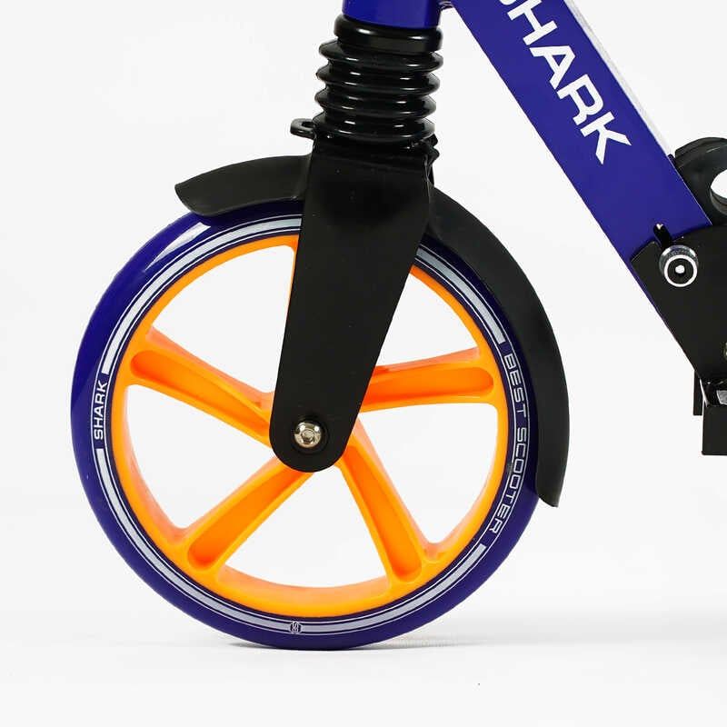 Самокат двоколісний "Best Scooter SHARK" (з ручним гальмом, затискач керма, колеса PU - 20 см, 1 амортизатор, в коробці)  фото 5