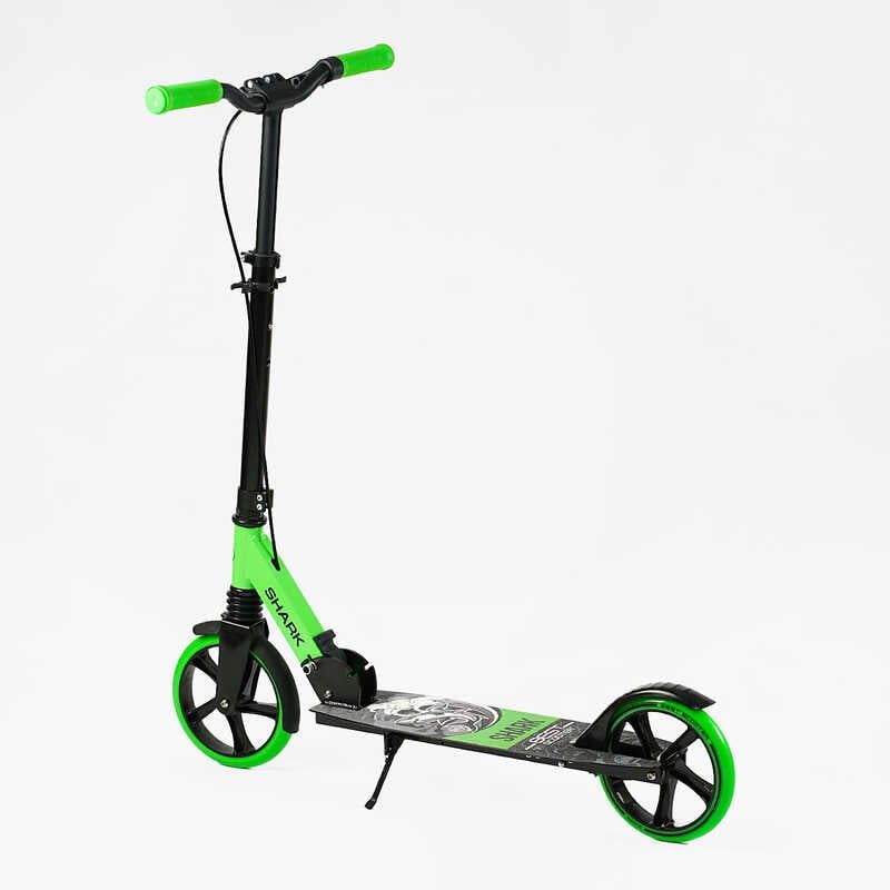 Самокат двоколісний "Best Scooter SHARK" (з ручним гальмом, затискач керма, колеса PU - 20 см, 1 амортизатор, в коробці) фото 5 Самокат двоколісний "Best Scooter SHARK" (з ручним гальмом, затискач керма, колеса PU - 20 см, 1 амортизатор, в коробці) фото 5