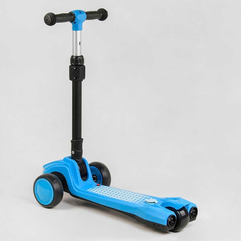 Самокат триколісний "Best Scooter" з парогенератором (6) складне кермо, ЗВУК МАШИНИ, ДИМ, СВІТЛО, пластмасовий, колеса PU 120х35мм, в коробці  фото 5