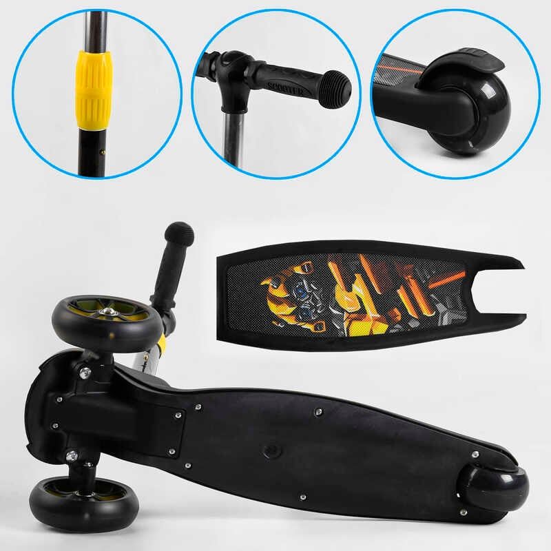 Самокат триколісний 15172 Best Scooter (1) СВІТЛО КОЛІС ТА ДИСКІВ, складене кермо, передні колеса PU 120х35мм, задні колеса PU 80х48мм фото 5 Самокат триколісний 15172 Best Scooter (1) СВІТЛО КОЛІС ТА ДИСКІВ, складене кермо, передні колеса PU 120х35мм, задні колеса PU 80х48мм фото 5