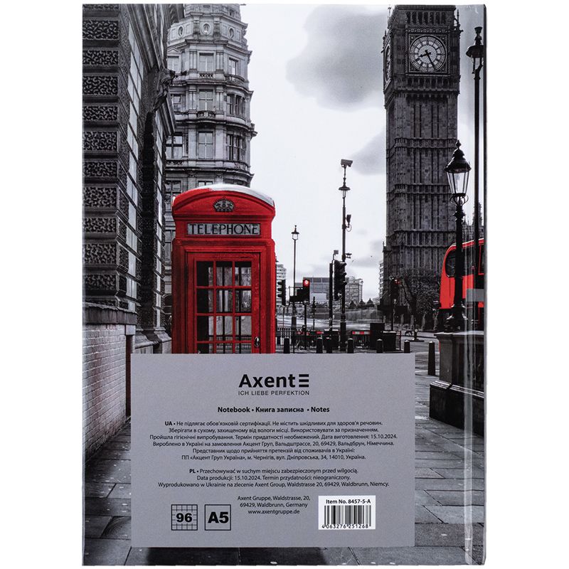 Книга записна тверда обкл. А5, 96 арк. , кліт. , R&B Telephone фото 5 Книга записна тверда обкл. А5, 96 арк. , кліт. , R&B Telephone фото 5