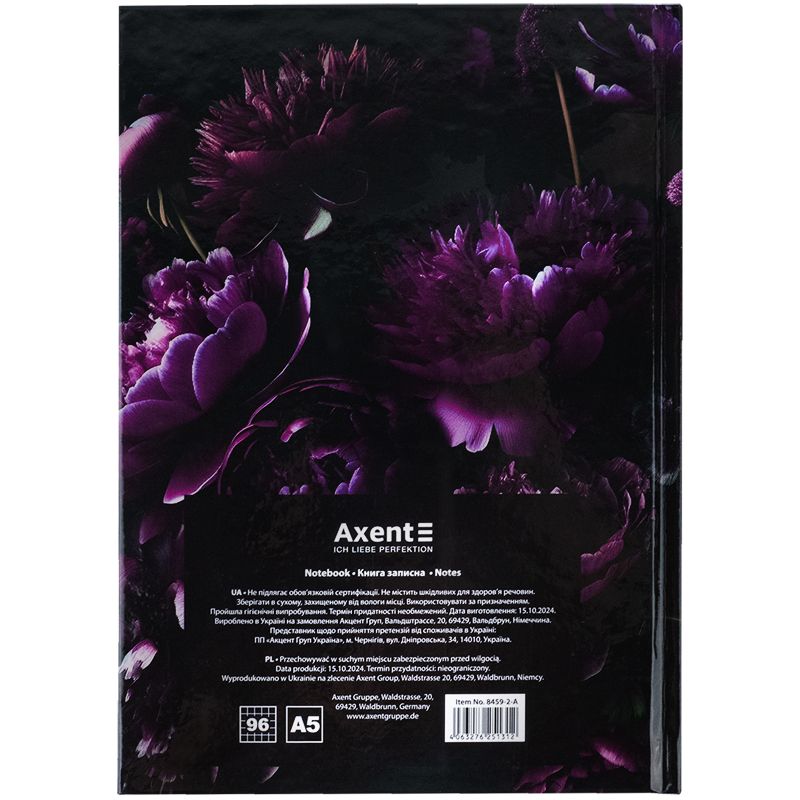 Книга записна тверда обкл. А5, 96 арк. , кліт. , Purple fleur фото 5 Книга записна тверда обкл. А5, 96 арк. , кліт. , Purple fleur фото 5
