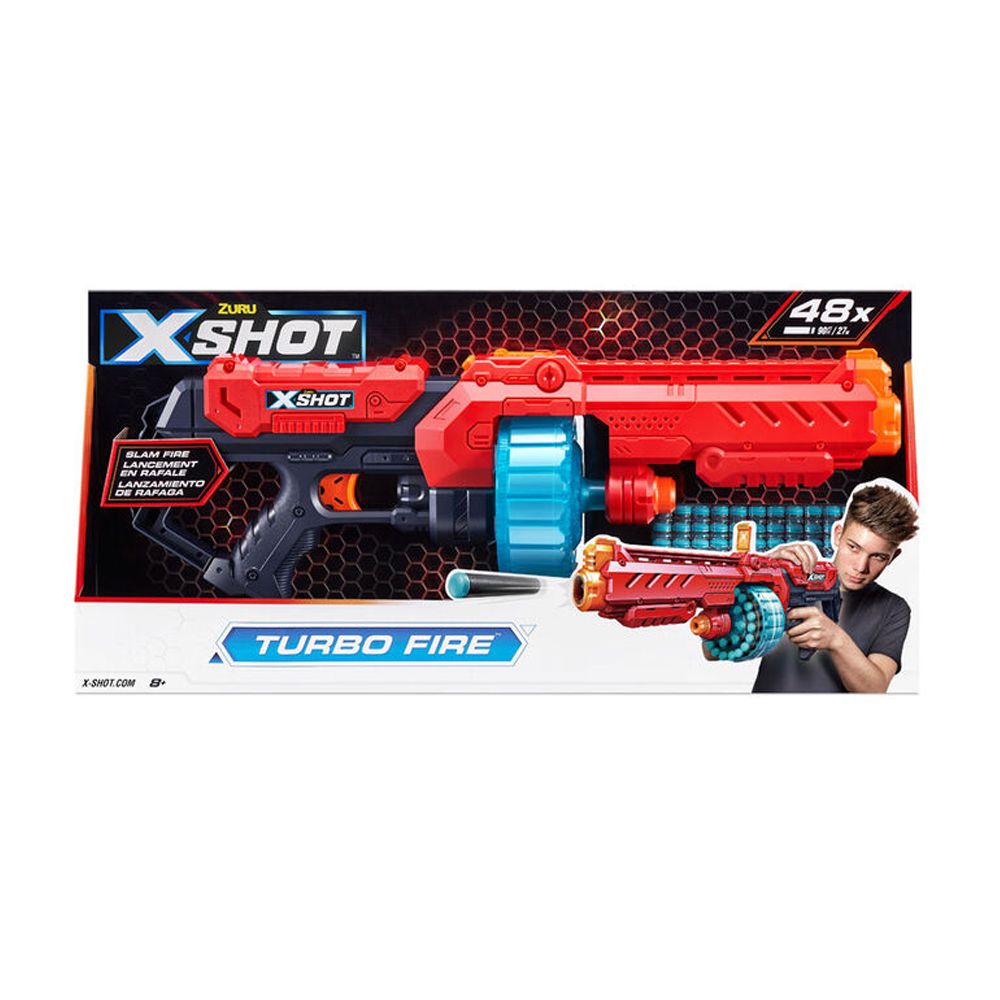 X-Shot Red Швидкострільний бластер Excel Turbo Fire (48 патронів) фото 5 X-Shot Red Швидкострільний бластер Excel Turbo Fire (48 патронів) фото 5