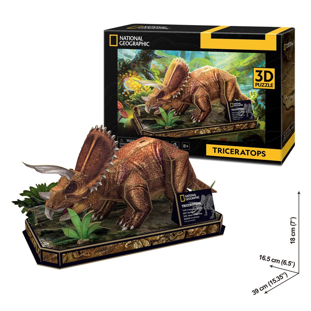 CubicFun Тривимірна головоломка-конструктор National Geographic Dino Трицератопс  фото 5 CubicFun Тривимірна головоломка-конструктор National Geographic Dino Трицератопс  фото 5