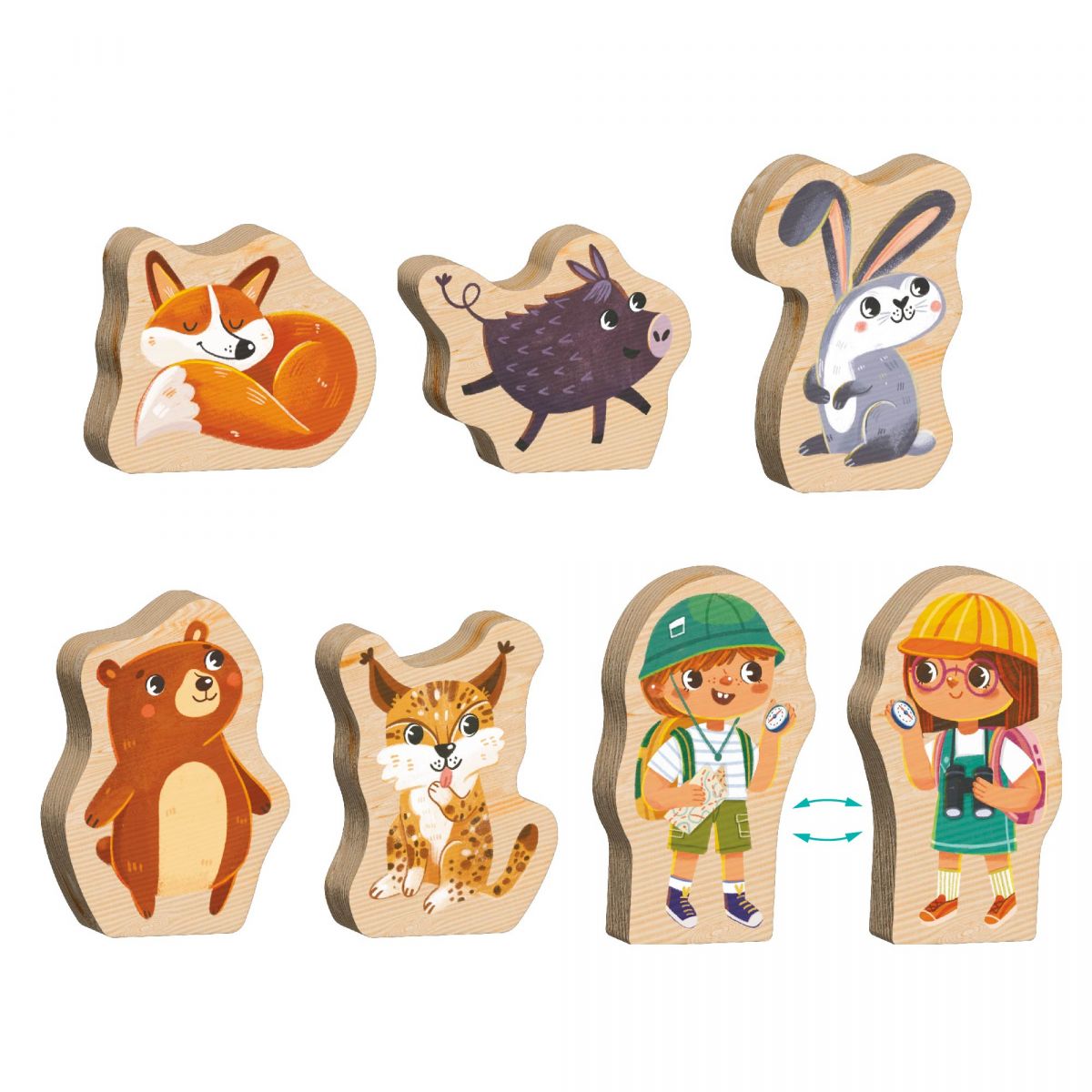 Пазл «Хто живе в лісі?» (16 картонних деталей + 6 дерев'яних фігурок)  фото 5