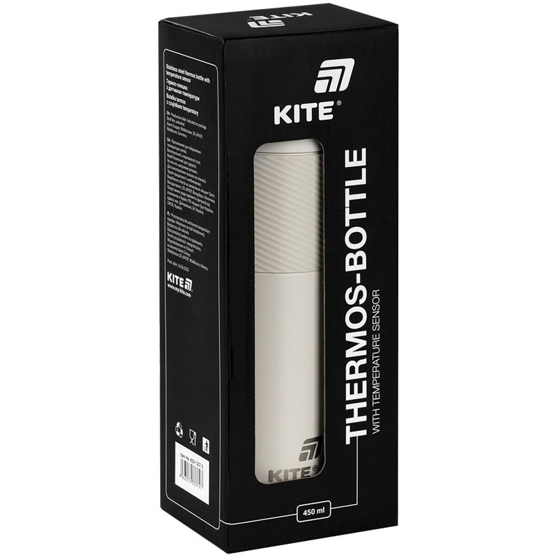 Термос з термодатчиком 450 мл,  бежевий  фото 5