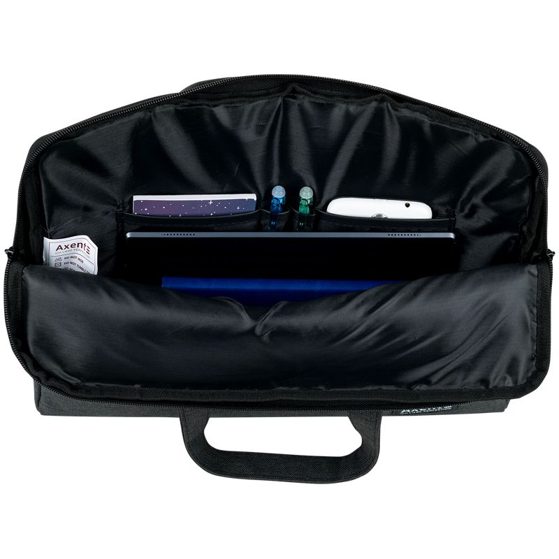 Сумка для документів текстильна А4, 1 відділ, темно-сіра  фото 5