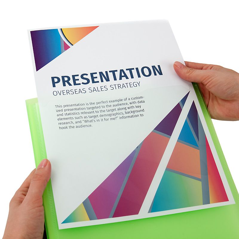 Дисплей-книга з кишенею, А4, 20 файлів, прозора зелена  фото 5