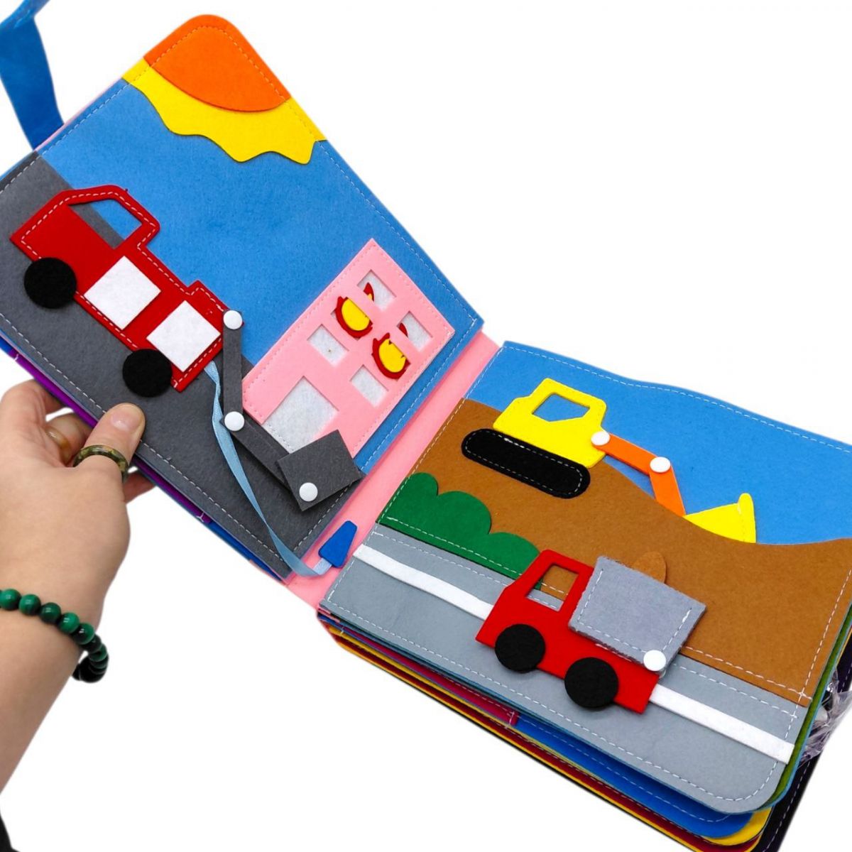 Мʼяка книжка-бізіборд (фетр, елементи на липучках, сюжетні ігри)  фото 5