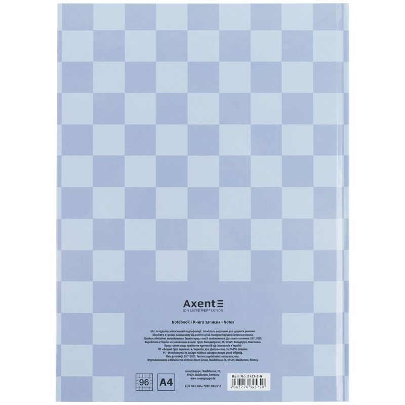 Книга записна А4-, 203*273 мм,96арк. , кліт. , Mosaic, сіра  фото 5