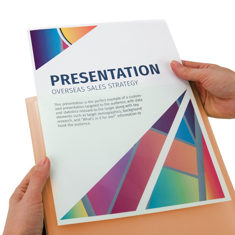 Дисплей-книга з кишенею, А4, 20 файлів, прозора помаранчева  фото 5