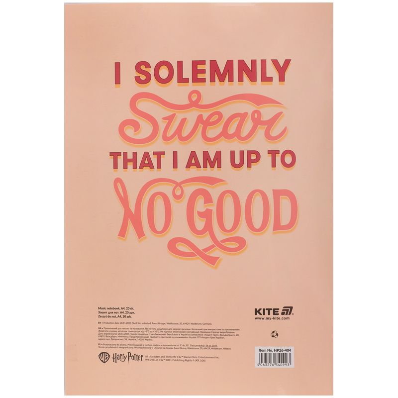 Зошит для нот А4, 20 л, HP  фото 5