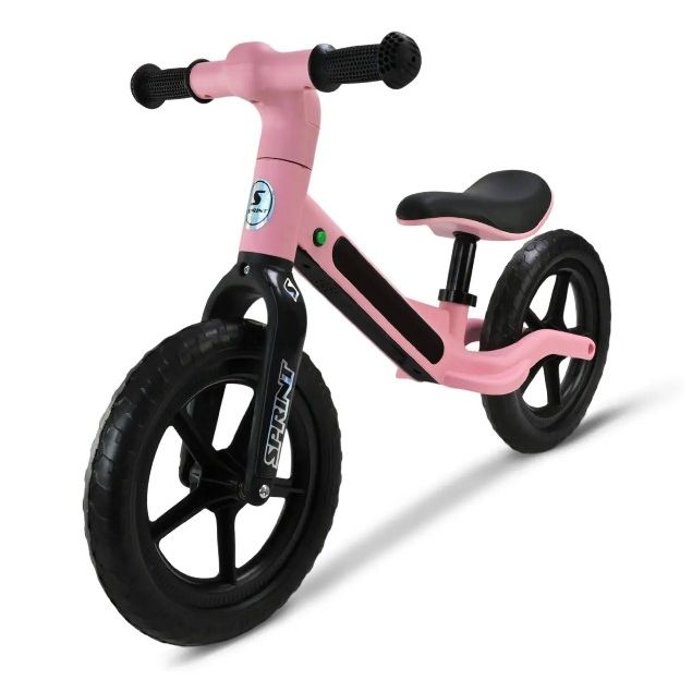 Велобіг (рама з нейлонового скловолокна, колеса EVA, світло, звук) рожевий  у короб.  75*14*45 см  фото 5