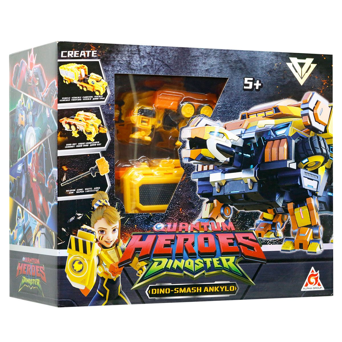 Динозавр-трансформер Dinoster - Мега Дино-Смеш Анкило  фото 5