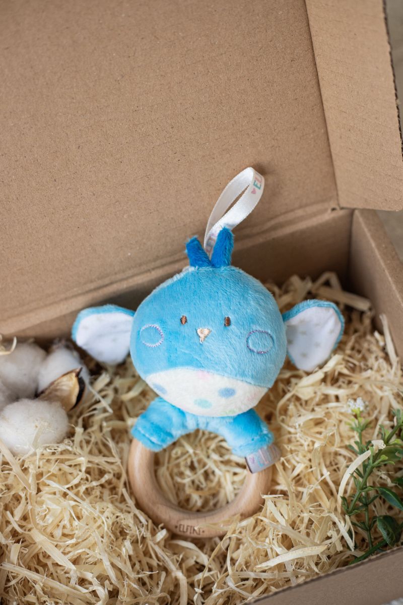 Іграшка - брязкальце з дерев'яним гризунцем пташка Піпо  фото 5