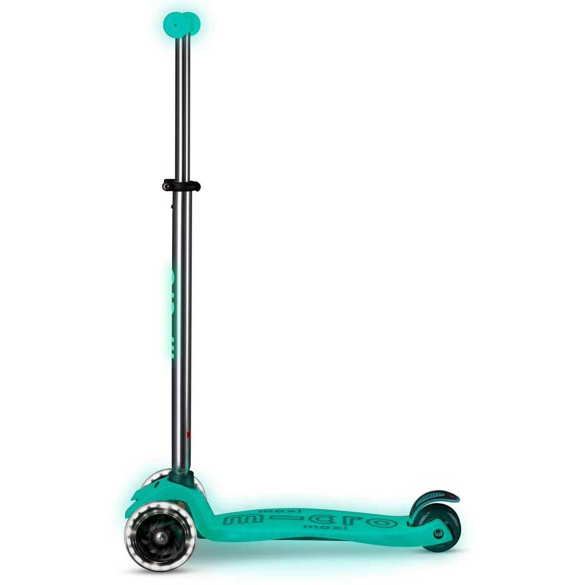 Самокат Micro серии Maxi Deluxe Glow LED - Желейный зеленый  фото 5