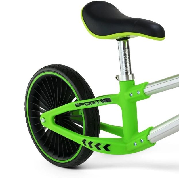Велобіг сталевий, колеса 12 дюймів PU, зелений (у короб.  63*16*43 см)  фото 5
