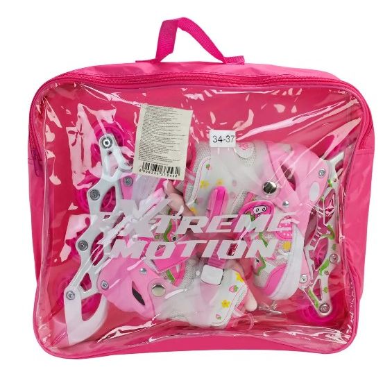 Роликовi ковзани, розмір M (34-37) колеса PU 1 світло (сумка  40*8*33 см)  фото 5