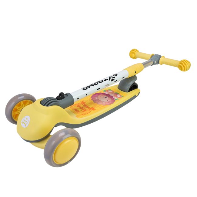 Самокат дитячий 3-х коліс, 2 колеса - PU світло, заднє - пластик, у коробці (ЖОВТИЙ)  фото 5