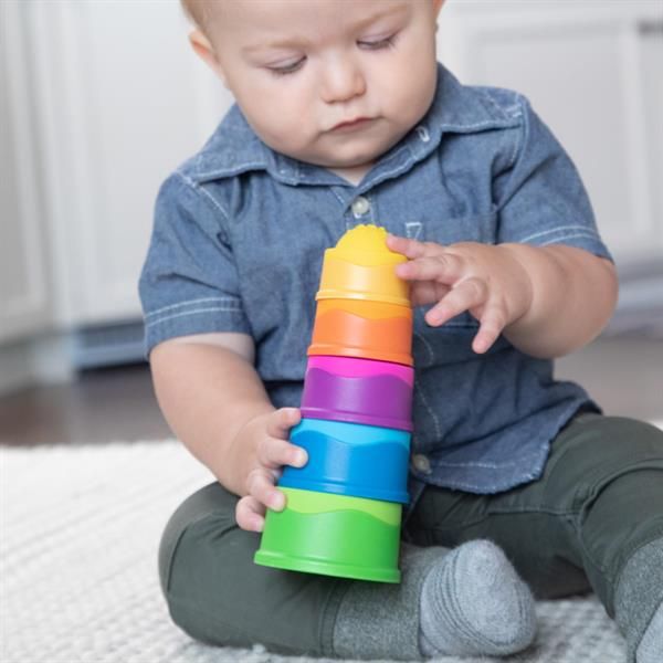 Пірамідка Fat Brain Toys dimpl stack Чашки 5 шт  фото 5