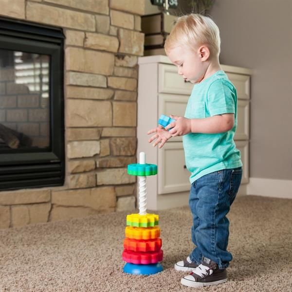 Гвинтова пірамідка Fat Brain Toys SpinAgain тактильна  фото 5