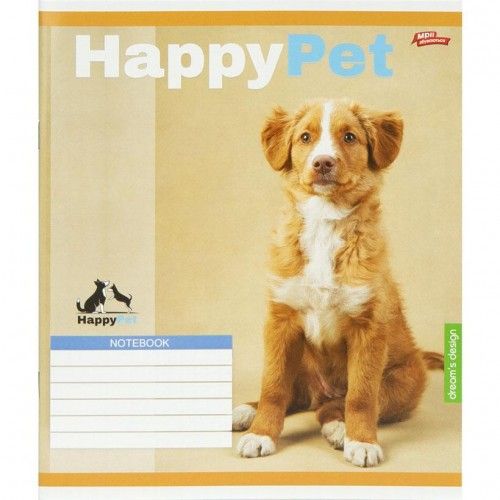 Тетрадь ЦВЕТНАЯ на 18 листов КЛЕТКА "HAPPY PET" (20 ШТ)  фото 5