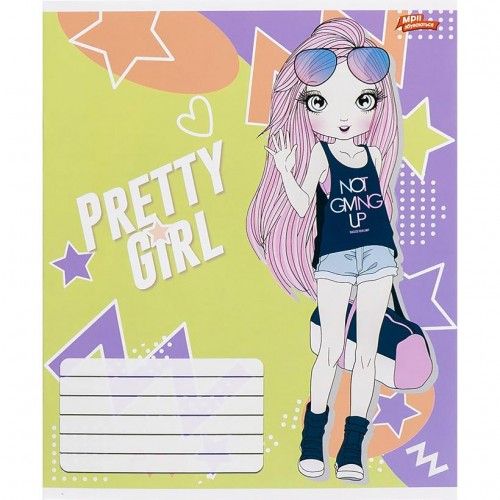 Тетрадь ЦВЕТНАЯ на 12 листов Клетка "PRETTY GIRL" (20 ШТ)  фото 5